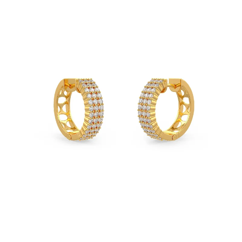 flower earrings for women-Daria Diamond Encrusted Hoops