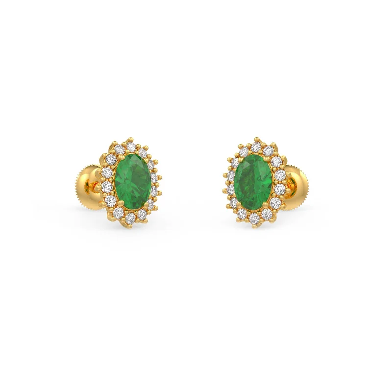 stud earrings for women-Daisy Emerald Earrings