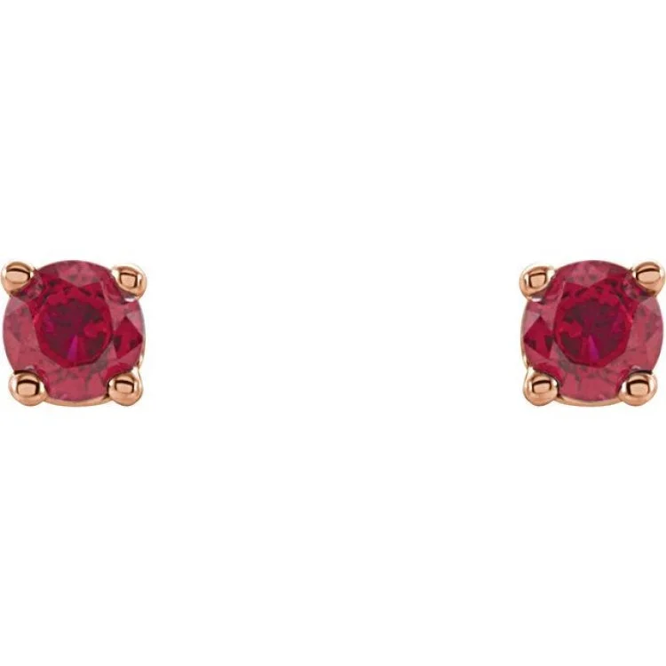 layered earrings for women-14K Rose 2.5 mm Natural Ruby Stud Earrings