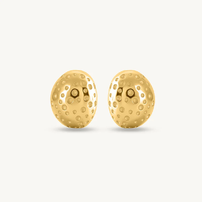 hoop earrings for women-Golden Crater Earrings