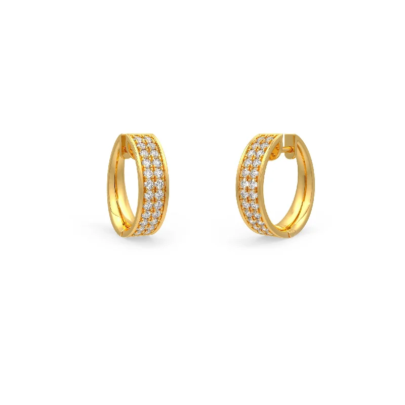 crystal stud earrings for women-Claire Diamond Hoops