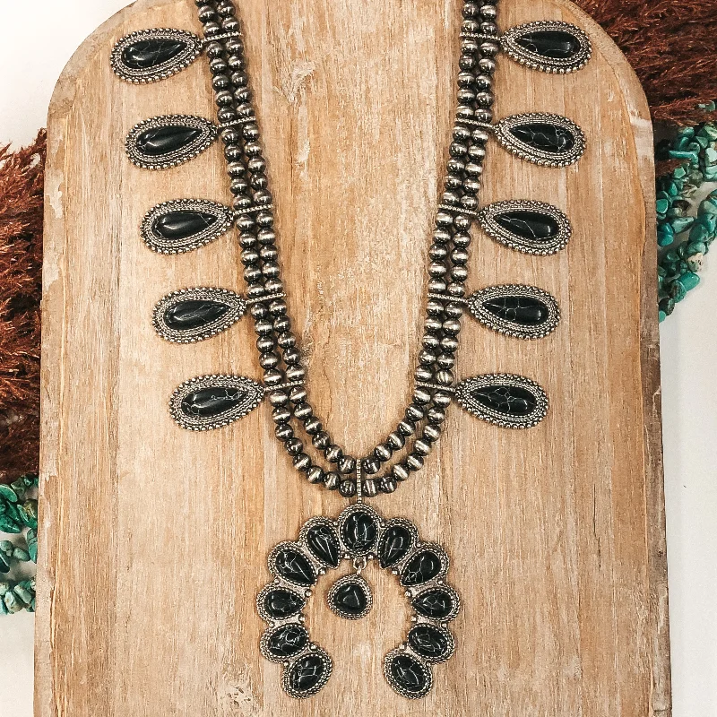 multi-layered necklaces for women-She's Gone Country Necklace in Black