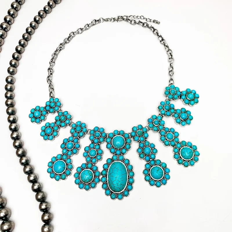 pearl drop necklaces for women-Loud and Proud Turquoise Stone Cluster Necklace