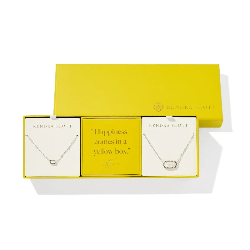 antique necklaces for women-Kendra Scott | Elisa Silver Gift Set of 2 in Ivory Mother-Of-Pearl