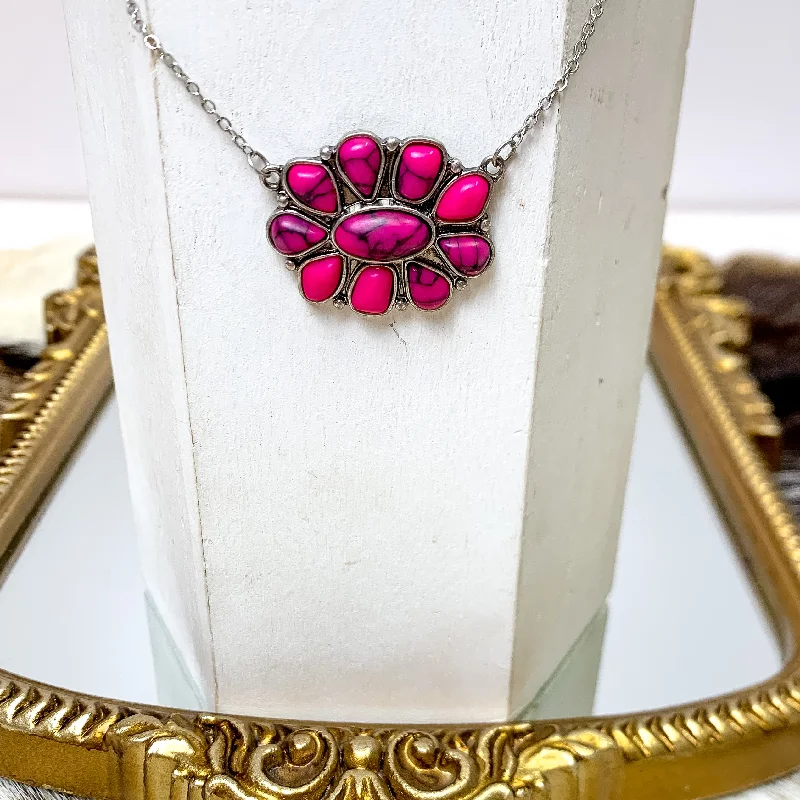 round pendants for women-Mini Concho Necklace in Pink