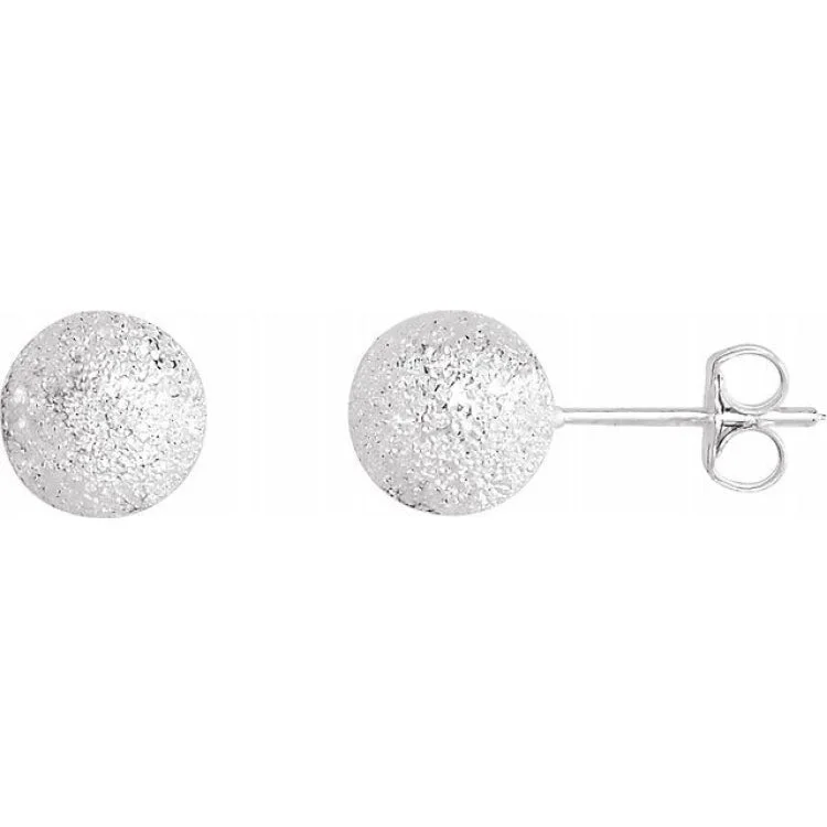 vintage drop earrings for women-Sterling Silver 8 mm Stardust Ball Earrings