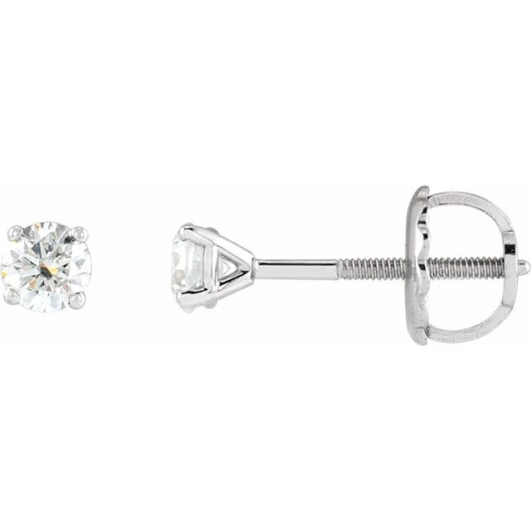 sterling silver earrings for women-14K White 1/4 CTW Natural Diamond Cocktail-Style Earrings