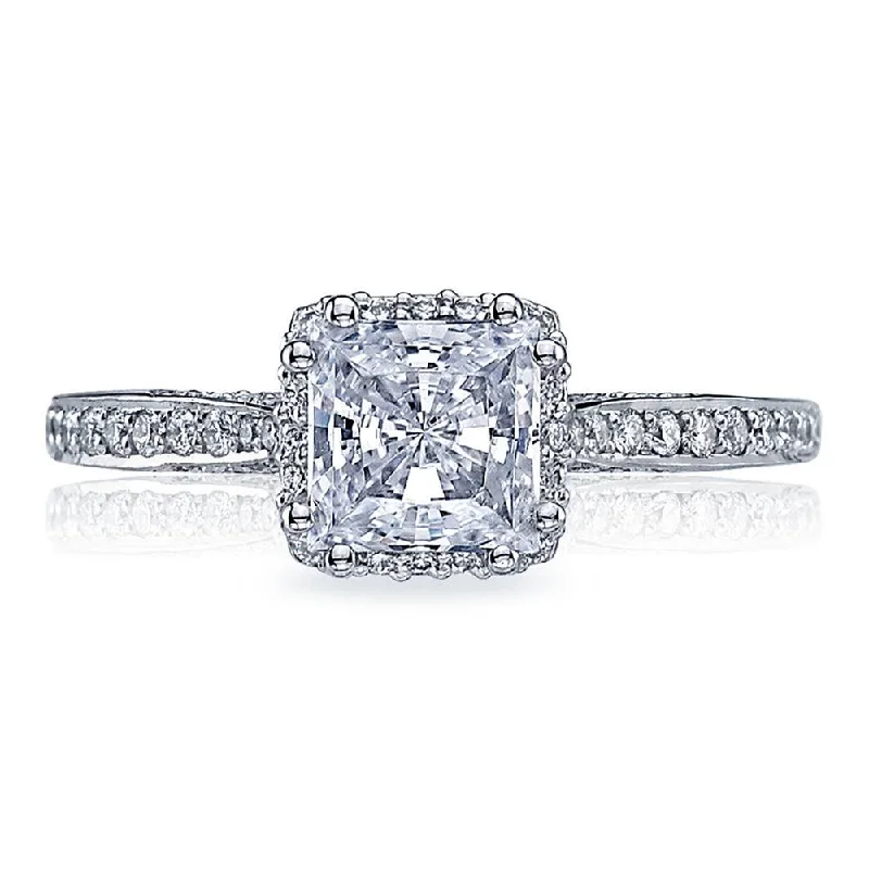 antique-style engagement rings for women-Princess Bloom Engagement Ring