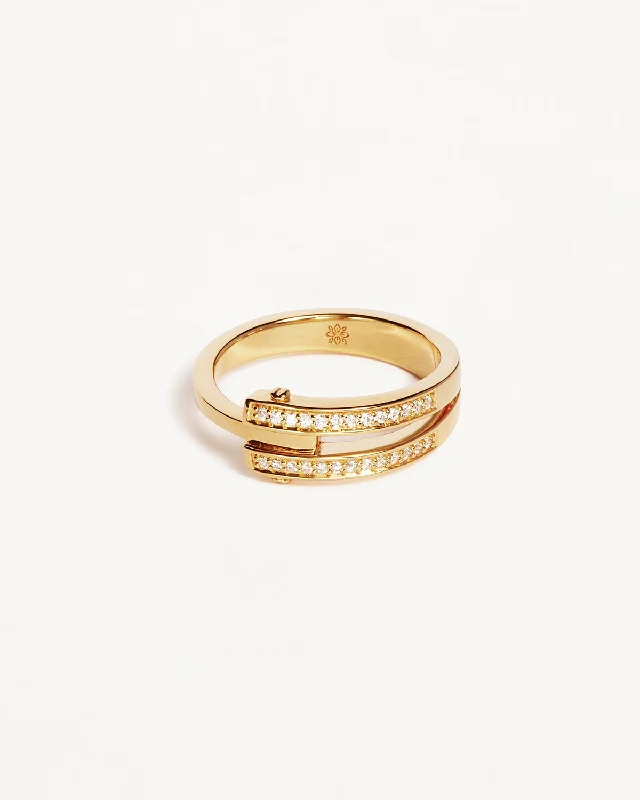 adjustable rings for women-18k Gold Vermeil Connect Deeply Ring