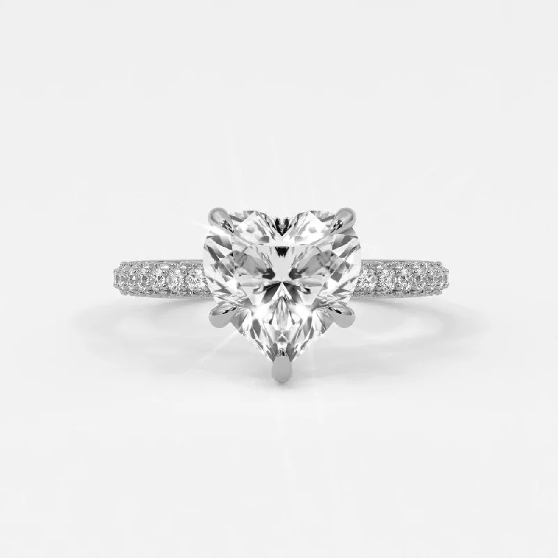 antique round cut engagement rings for women-Heart Shaped Diamond Engagement Rings