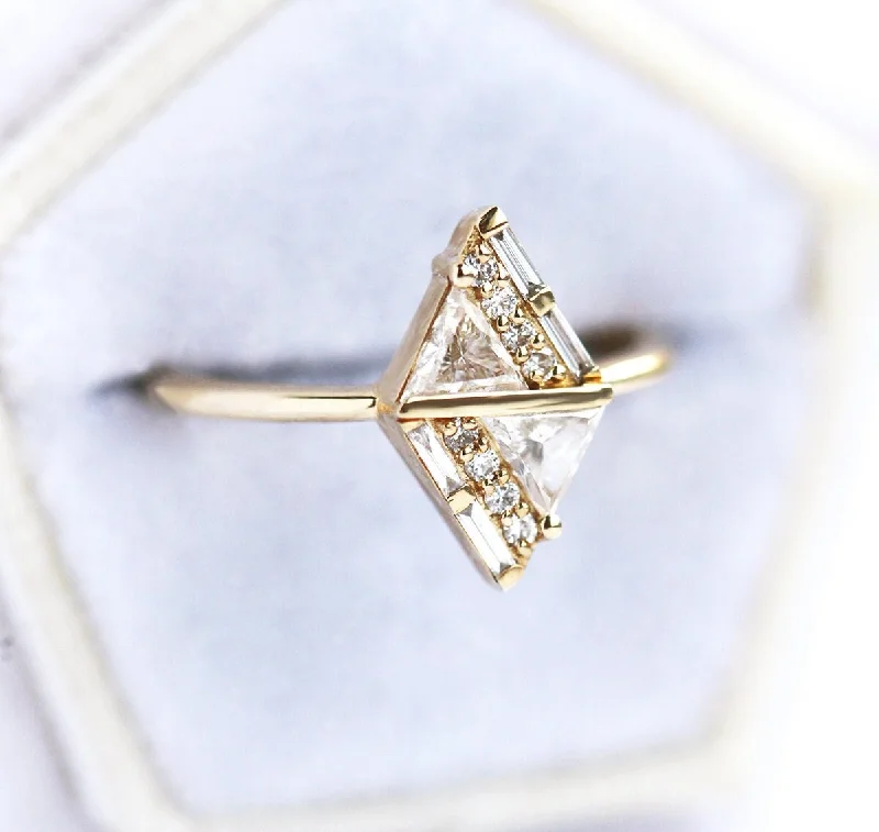 personalized engagement rings for women-Geometric Diamond Ring