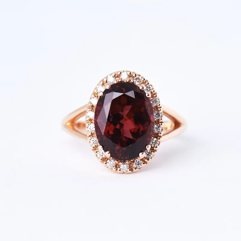 vintage inspired wedding rings for women-The Raya - 14K Tourmaline and Diamond Ring