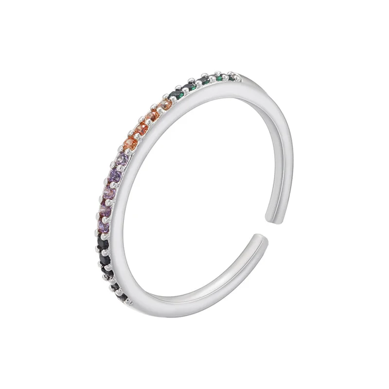 Vj469 White Gold Color Colorful Crystals