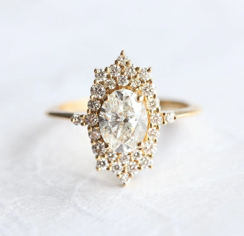 custom design engagement rings for women-La Reina Lab Diamond Ring