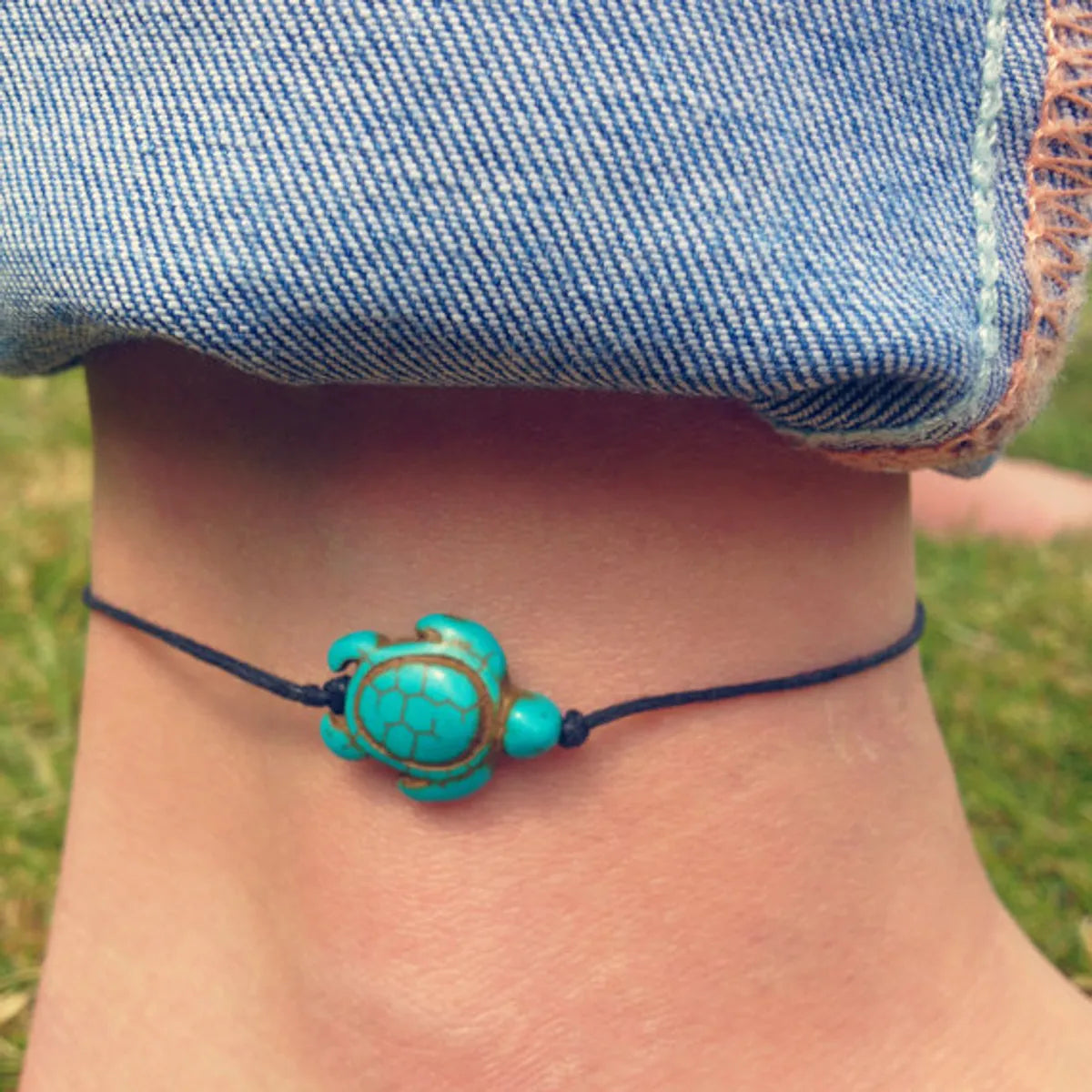 layered anklet for women-Retro Tortoise Turquoise Women'S Anklet