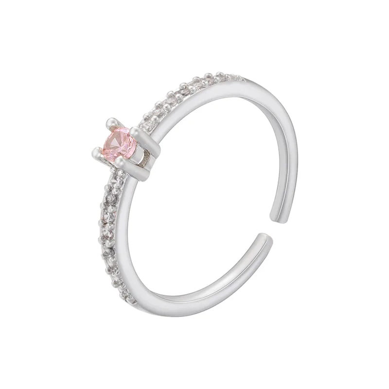 Vj470 White Gold Color Pink Diamond