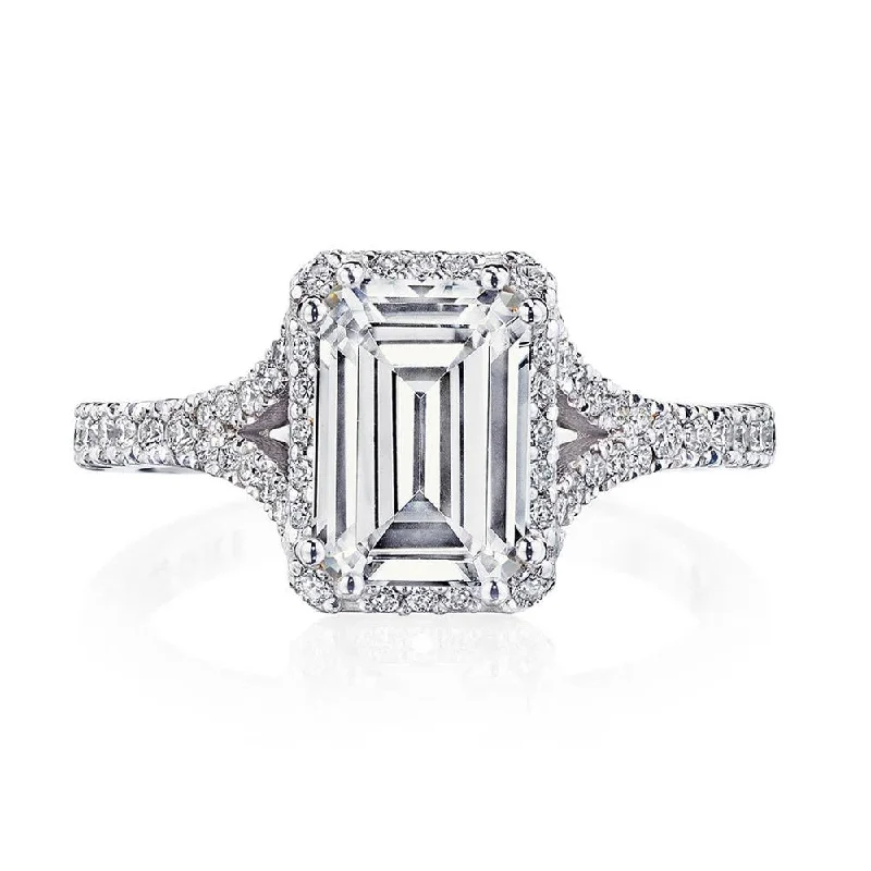 cushion cut engagement rings for women-Emerald Bloom Engagement Ring