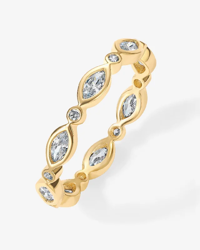 wedding bands with gemstones for women-Vrai Stacking Ring