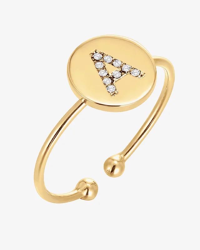 modern engagement rings for women-Initial Letter Ring