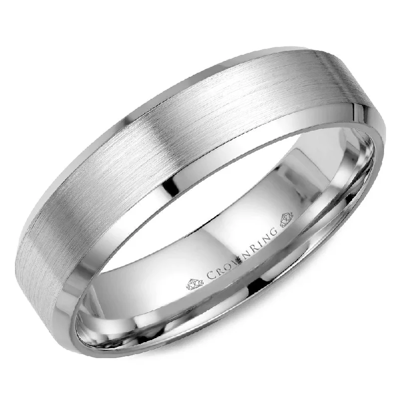 statement engagement rings for women-14K Grey Brushed Palladium With Polished Edges