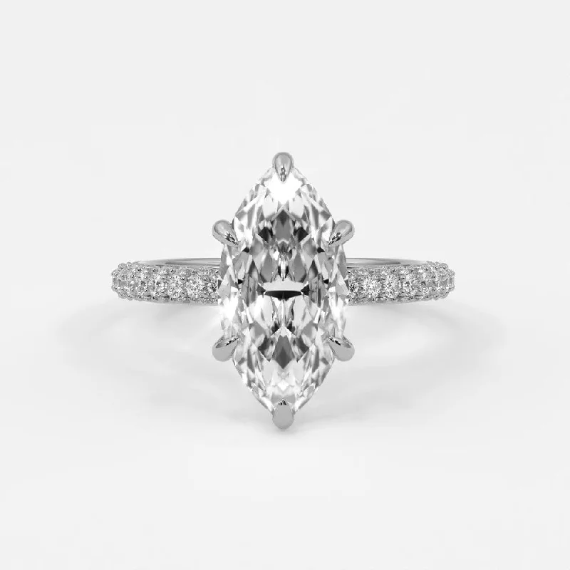 custom-made engagement rings for women-Marquise Diamond Engagement Rings, Lab Grown