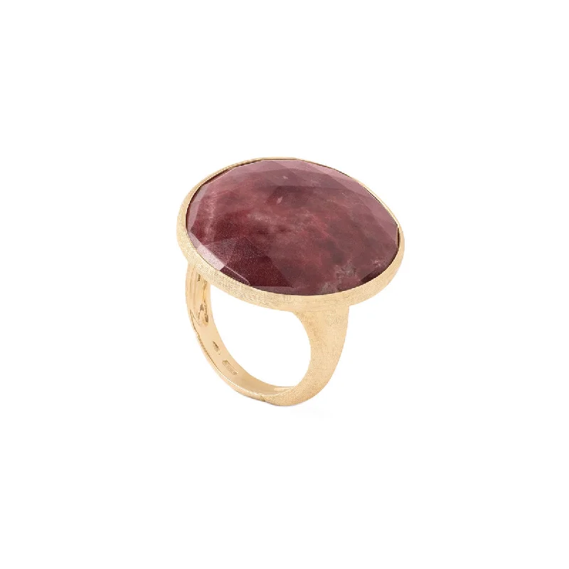 gold-plated rings for women-Marco Bicego Lunaria Cocktail Thulite Ring