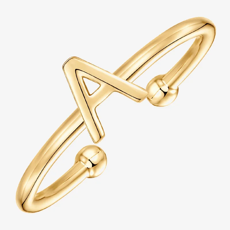 wedding rings with diamonds for women-Thin Initial Ring