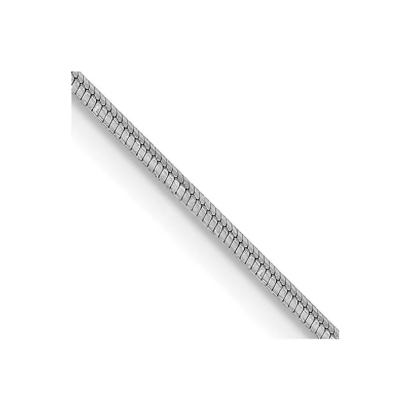 minimalist anklet for women-Curata Women's 14k White Gold 1.0mm Octagonal Snake Chain Anklet - 10 Inch