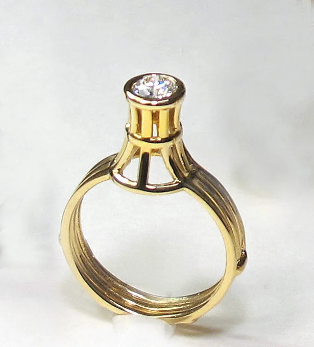 luxury engagement rings for women-Cage Solitaire Ring