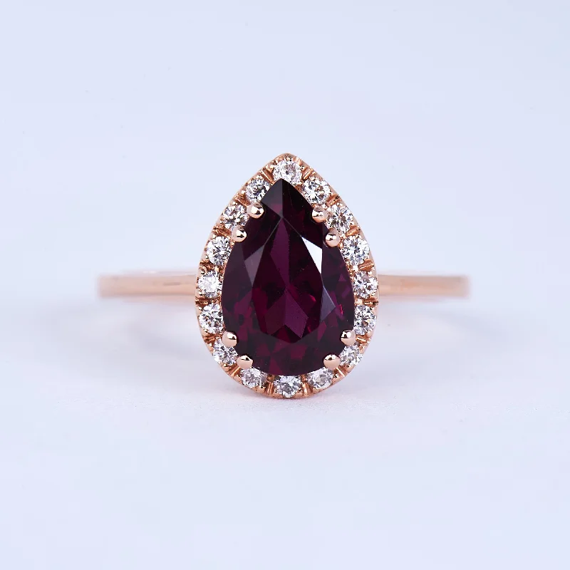 classic solitaire engagement rings for women-The Kelly - 14K Tourmaline and Diamond Ring