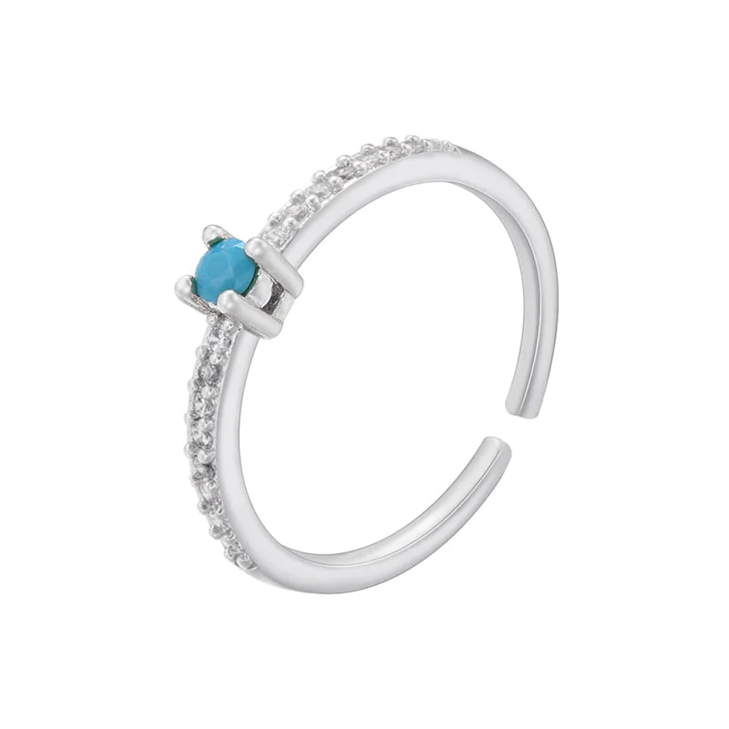 Vj470 White Gold Color Turquoise Drill