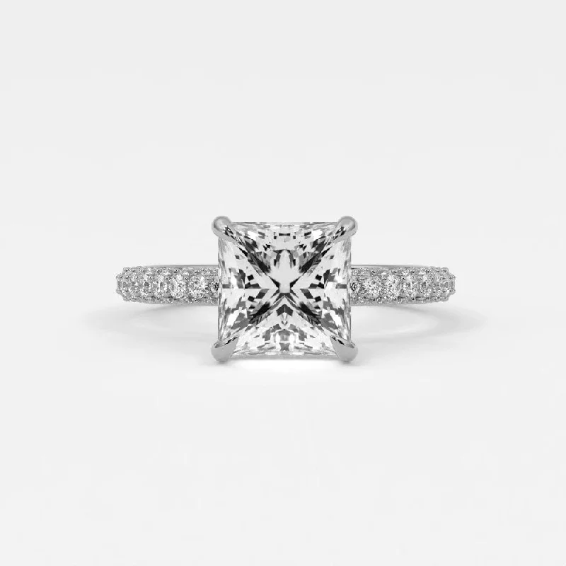 emerald cut engagement rings for women-Princess Cut Diamond Engagement Rings, Lab Grown