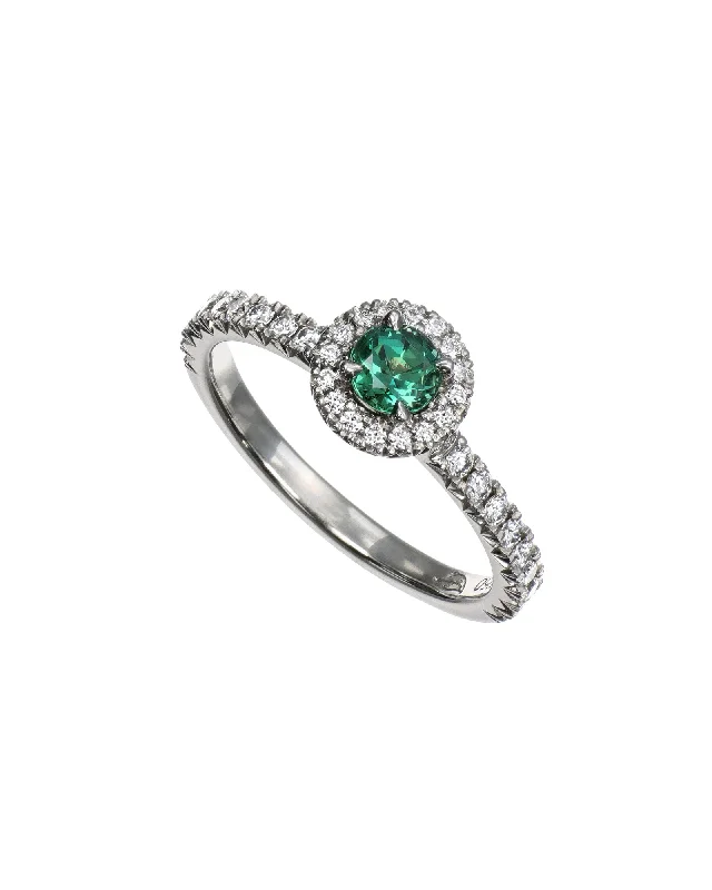 vintage inspired wedding rings for women-Alexandrite and Diamond Ring