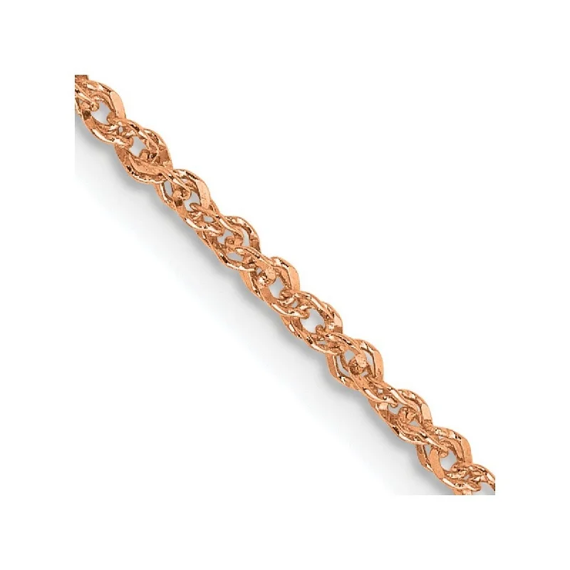 beaded anklet for women-Curata 14k Rose Gold 10" 1.7mm Ropa Chain Anklet (Lobster-claw)