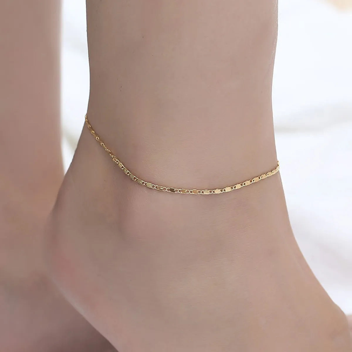 sterling silver anklet for women-Wholesale Jewelry Simple Style Solid Color Iron Copper Anklet