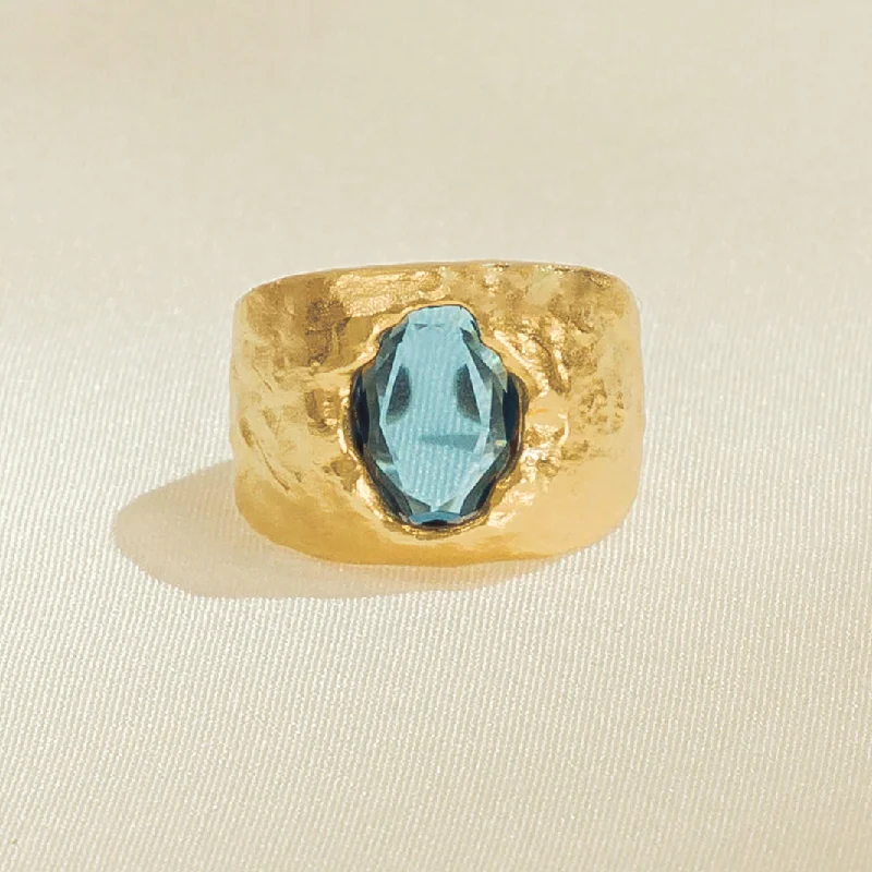 cushion-cut rings for women-Carmen Blue Ring