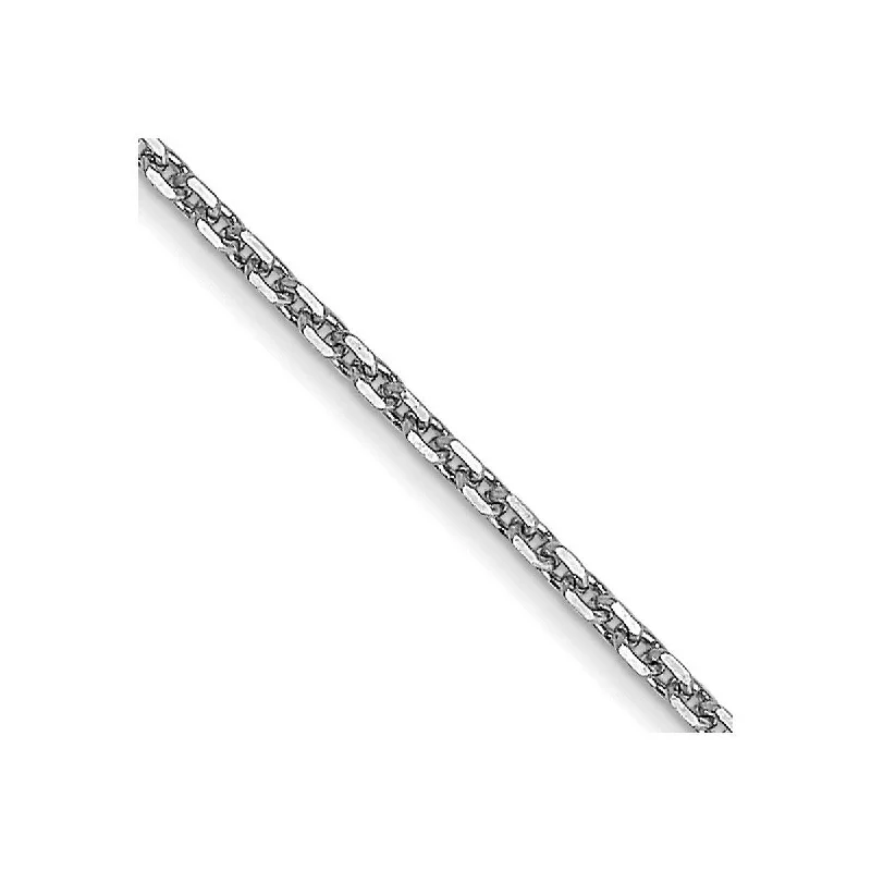 bohemian anklet for women-Curata 14k White Gold 10" 0.95mm Diamond-Cut Cable Chain Anklet (Lobster-claw)