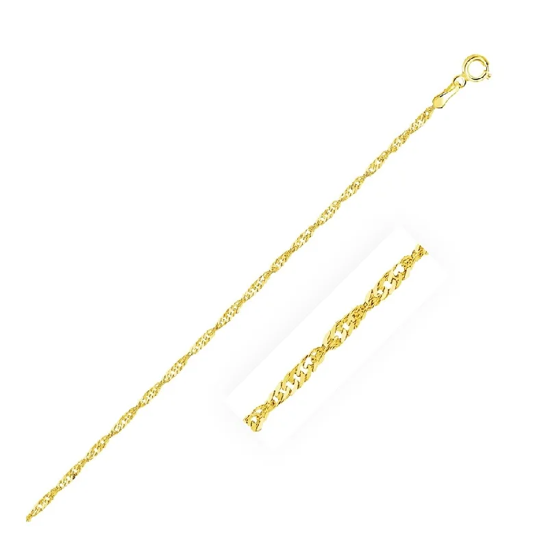 anklet with sapphire for women-10k Yellow Gold Singapore Anklet 1.7mm