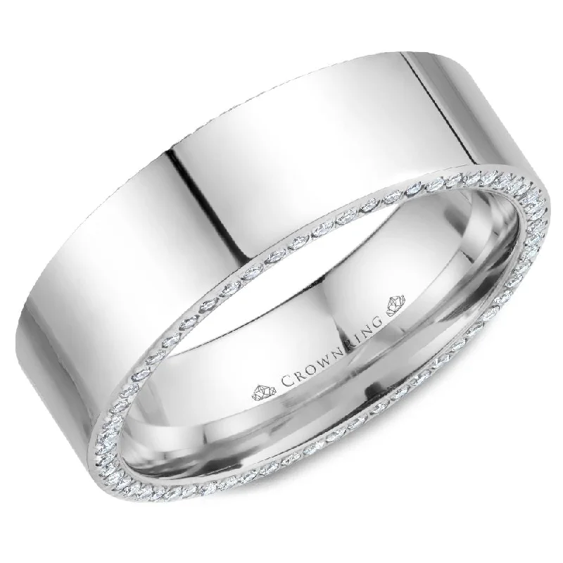 personalized name engagement rings for women-14K White Gold With 0.64ctw Diamond Sides