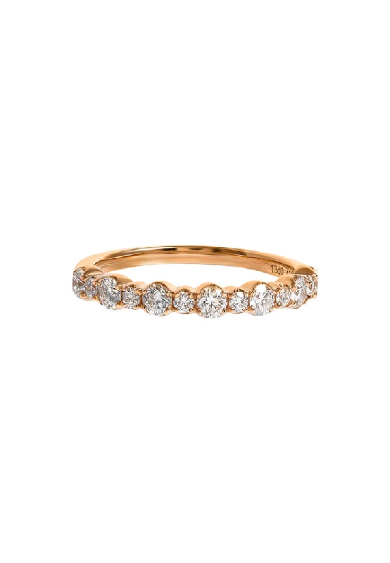 fashion rings for women-TOMEI Glimmering Grace Collection Eternity Ring, Rose Gold 750