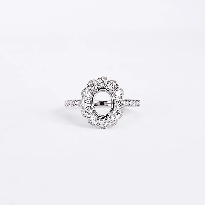 luxury engagement rings for women-The Kary - 18K White gold and Diamond Ring