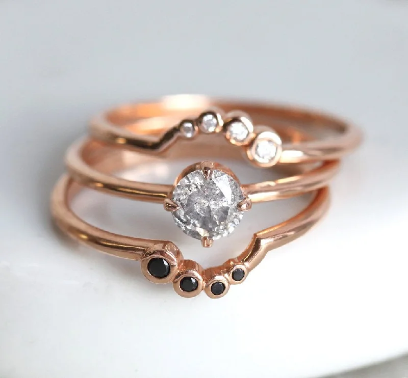 wedding rings and engagement rings for women-Danielle Galaxy Engagement Ring Set