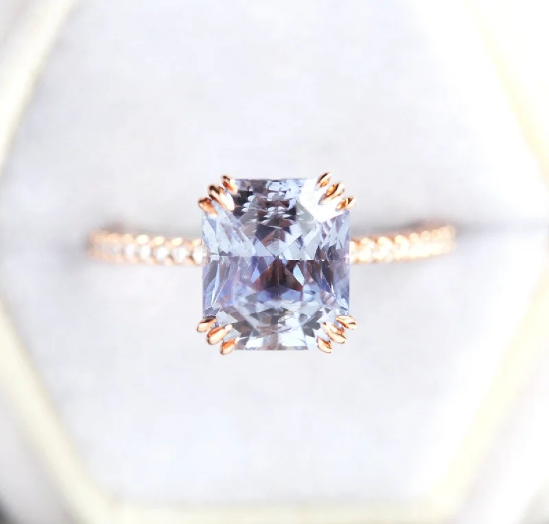 dainty engagement rings for women-Elena Sapphire Diamond Ring