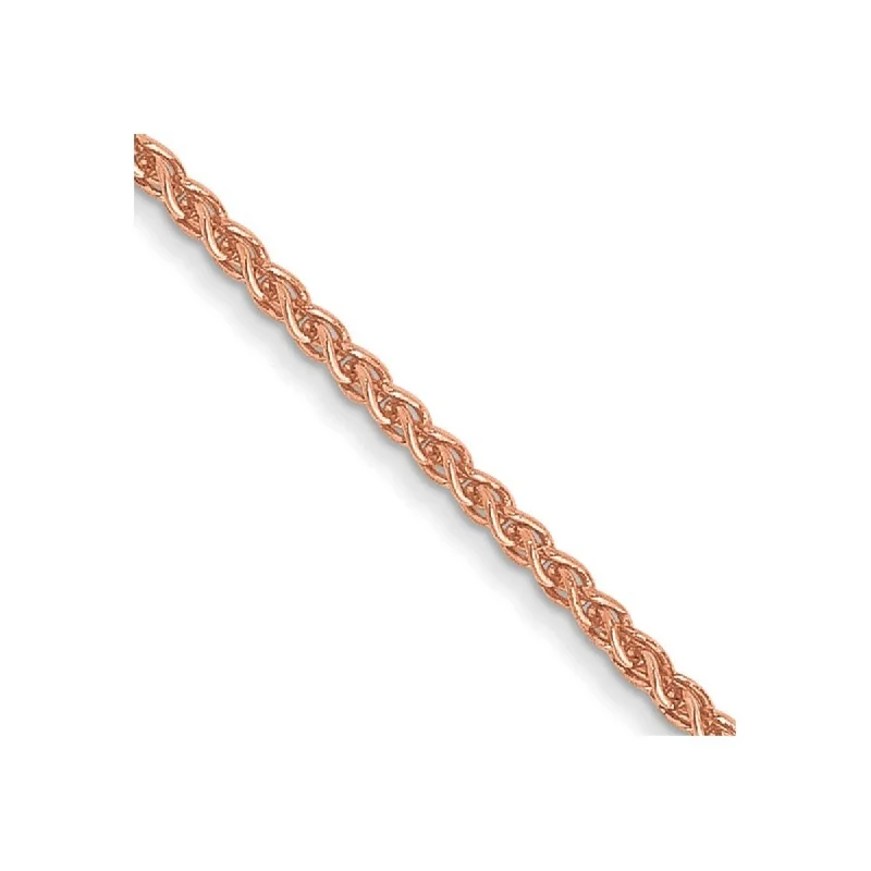 multi-layer anklet for women-Curata 14k Rose Gold 10" 1.0mm Spiga Wheat Chain Anklet (Lobster-claw)