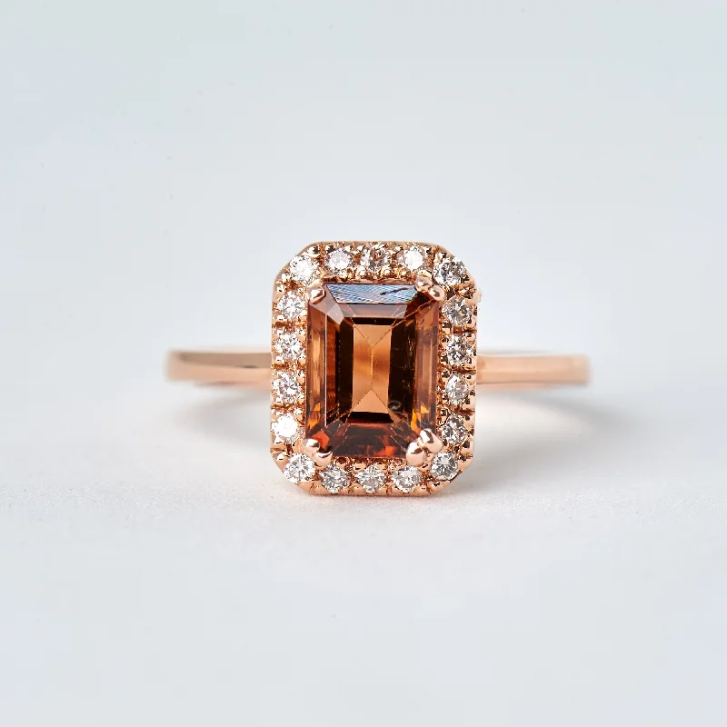 black diamond engagement rings for women-The Manila - 14K Tourmaline and Diamond Ring