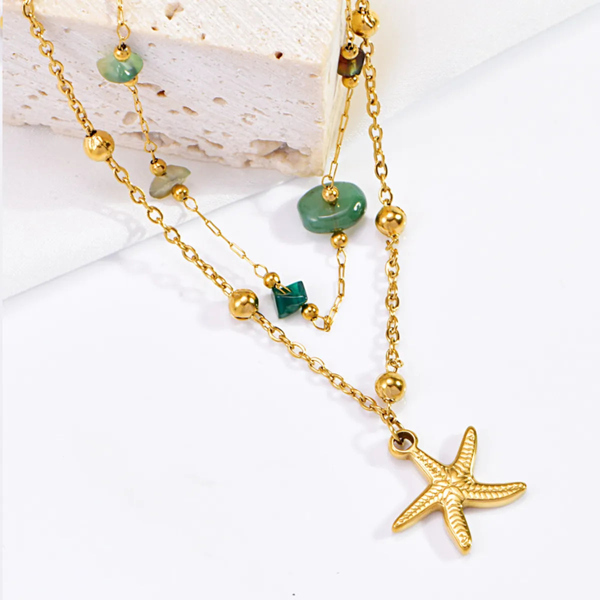 anklet with tiny bells for women-Wholesale Jewelry Basic Classic Style Scallop Star 304 Stainless Steel 18K Gold Plated Anklet