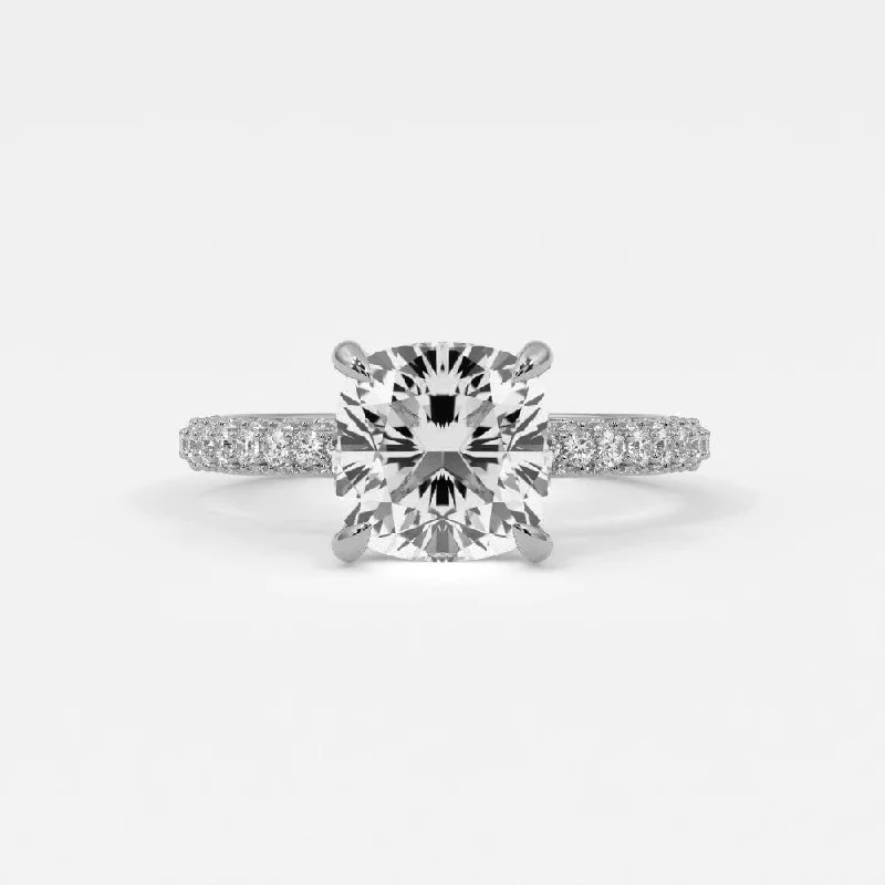 classic solitaire engagement rings for women-Cushion Cut Diamond Engagement Rings