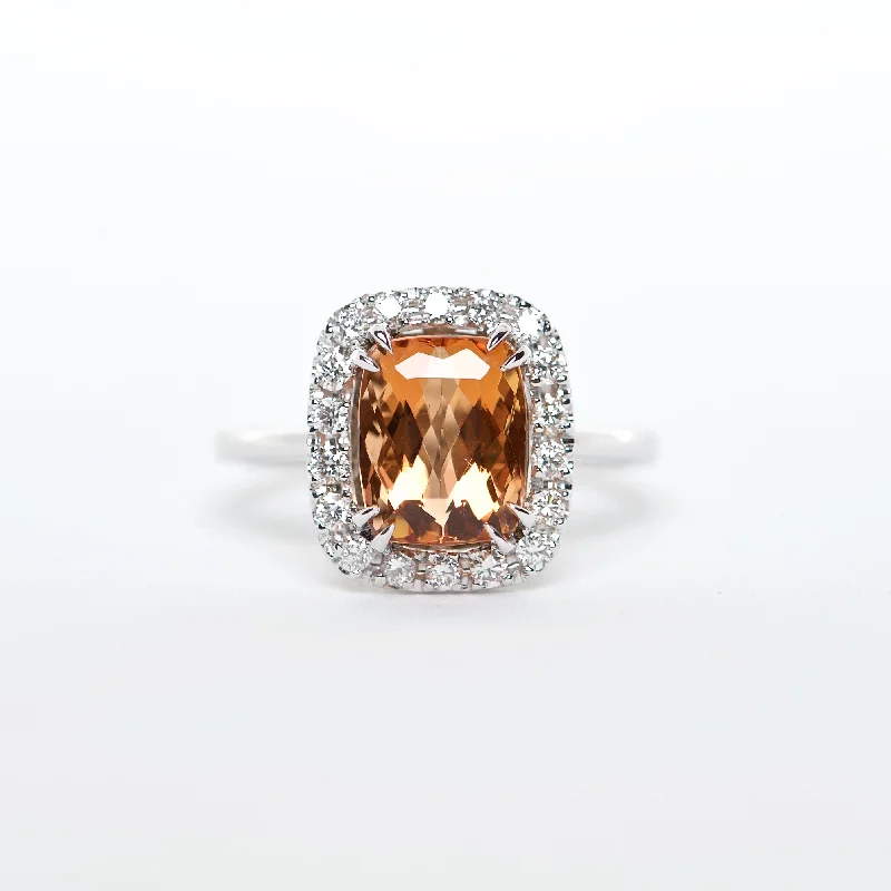 matching wedding rings for women-The Serena - 18K Imperial Topaz and Diamond ring