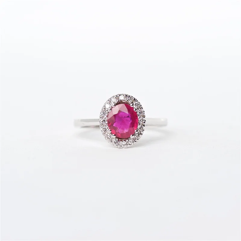 antique-style engagement rings for women-The Emmy - 18K Ruby and Diamond ring