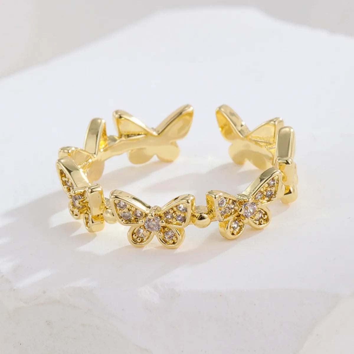 fine jewelry rings for women-Wholesale Simple Style Bow Knot Copper Inlay Zircon Rings